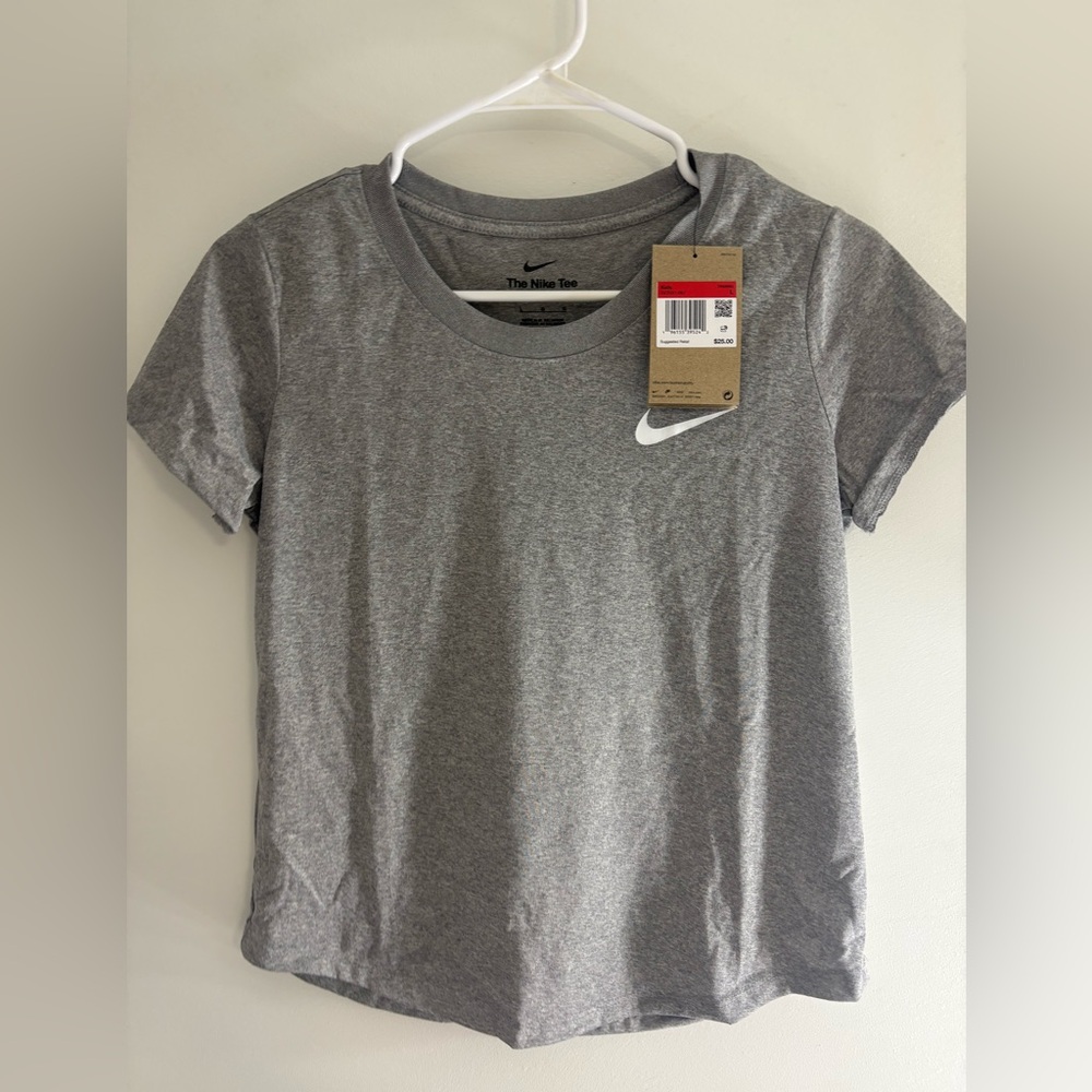 Nike Kids' Girls Dri-FIT T-Shirt, Grey, L New With Tags